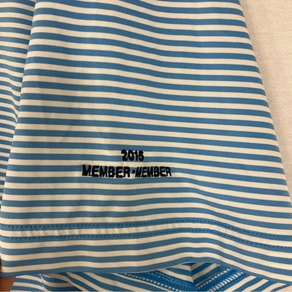 FootJoy Blue White Striped Soft Stretch Golf Polo Shirt Large - Picture 6 of 10
